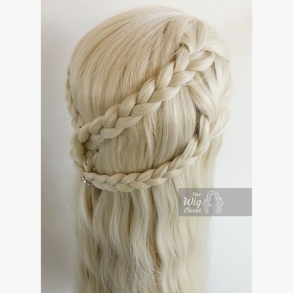 32“ Wavy Icy Blonde Synthetic Wig | Daenerys - Picture 13 of 15